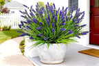 Artificial Plants Outdoor, 22 Pcs Fake Flowers UV Resistant Outdoor Artificial Lavender Flowers, Plastic Faux Plants for Porch Garden Planter Yard Window Box