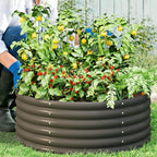 2-Pack 4x1.5ft Galvanized Raised Garden Bed, Outdoor Planter Bed, Metal Planter Box for Gardening and Planting,Dark Grey