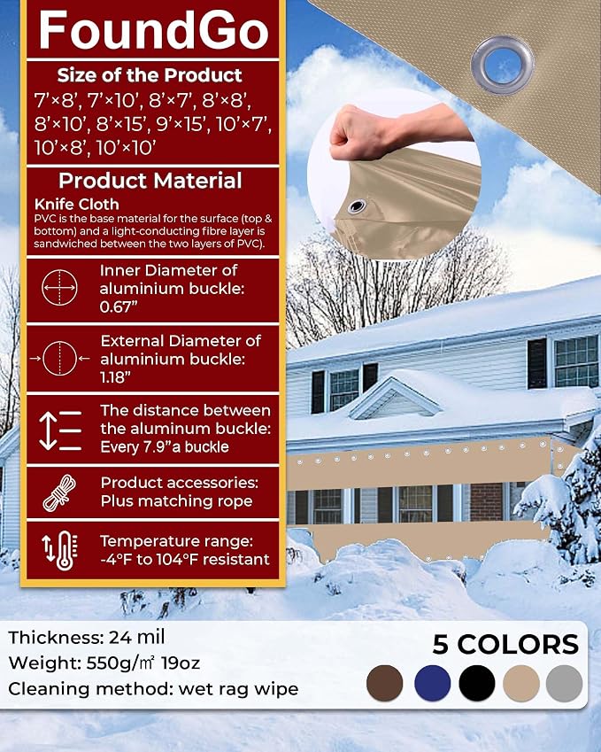 FoundGo 7'H x 10'W Vinyl Curtains - Image 5