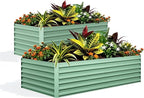 Garvee 2PCS 6x3x2ft Galvanized Raised Garden Bed Outdoor,Rust-Resistant Raised Garden Beds for Gardening, Easy Assembly Outdoor Garden Box & Planters, Green