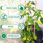 Bamboo Trellis 16" Ladder Vertical Gardening Plant Trellis for Climbing Plants Orchid Monstera and Indoor Potted Plants-6 Pack