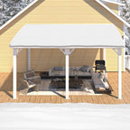 AECOJOY 14' x 12' Gazebo Outdoor Pergola for Patio, White 12x14 Large Wall-Mounted Hard Top Lean to Metal Gazebo Shelter Pergolas and Gazebos Clearance with Patio Roof, Heavy Duty Awnings for Backyard