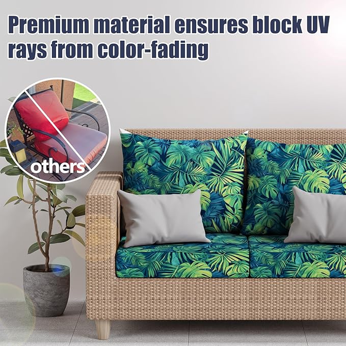 Cushion Covers 8 Pack Stretch Fit Rainforest Washable 95% Polyester Blend