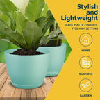 Planter Pots with Drainage Holes - Lightweight, Durable, and Space-Saving Pots for Indoor and Outdoor - Versatile Functionality, Simple Modern Design, Set of 20 Plastic Planter Pots - Aqua