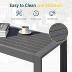 Wisteria Lane Aluminum Outdoor Patio Furniture Coffee Table, All-Weather - Image 5