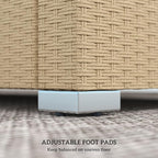 Outsunny 3 Seater Patio Sofa, Wicker Sofa with Cushions, Outdoor Furniture Rattan Couch with 2 Throw Pillows, Deep Seating, for Garden, Backyard, Porch, Cream White