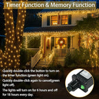2-Pack 66FT 200 LED String Lights Indoor Outdoor Waterproof, Christmas Lights on Clear Wire, 13 Modes Twinkle Fairy String Lights for Xmas Tree Wedding Decorations Party Bedroom Garden (Warm White)