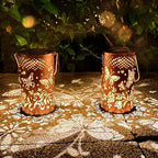 2 Pack Butterfly Birthday Gifts for Women Mom Grandma Solar Lanterns Outdoor Waterproof Garden Decor Hanging LED Decorative Light for Patio Yard Lawn Gardening Gifts