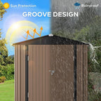 Gizoon Outdoor Storage Shed 6 x 4 FT, Galvanized Metal Garden Shed - Image 5