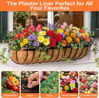 Legigo 2PCS 36 Inch Natural Trough Coco Coir Liners Planters Replacement, Pre-Formed Window Basket Coconut Coir Fiber Liner for Garden Window Flower Box Pots, Fence Trough Planter, Wall Planter Basket