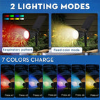 Solar Spot Lights Outdoor, 2-in-1 Wall Mount & Ground Stake 18 LEDs with 2 Lighting Modes, 7 Colors Changing, IP65 Waterproof Solar Landscape Lights for Garden, Pathway, Yard, Patio (2 Pack)