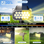 WdtPro Solar Spot Lights Outdoor Waterproof, Bright Solar Lights Outdoor with 16 Extra-Large LEDs, 3 Modes Landscape Spotlights, 2-in-1 Solar Powered Light for Yard Flag Garden, 4 Pack, Warm White