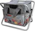 MDSTOP Folding Gardening Stool with Detachable Storage Tote Bag, Gardening Tools Set Organizer for Fishing Outdoor Sports Hiking Camping Garden, Gardening Gifts for Mom/Dad, Without Tools (Aluminum)
