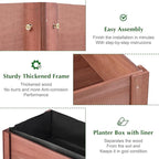 SoliWood Set of 2 Raised Garden Bed with Legs, 31x16x31'', Outdoor Wood Elevated Planter Box, Thick Legs, w/Liner