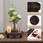 3 Pcs Wood Plant Stand Indoor Outdoor, Round Wood Riser for Decor 6/8/10" Wooden Stool Display Stand Flower Pot Holder Small Planter Tray Modern Potter Decorative for Desktop Counter Room