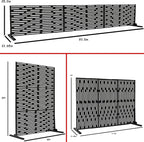 Oakland Living 6 ft. X 4 ft. Black Freestanding Metal Privacy Screen Room Divider