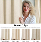 H.VERSAILTEX 100% Blackout Curtains for Bedroom Thermal Insulated Linen Textured Curtains Heat and Full Light Blocking Drapes Living Room Curtains 2 Panel Sets, Bleached Sand, 42x63 Inch