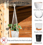 Macrame Plant Hanger - Fits 4 to 15 inches Pots for Indoor Outdoor, 43"/35"/29" Different Sizes Set, Ivory (POTS NOT Included)