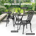 NUU GARDEN 3-Piece Patio Bistro Set Outdoor Cast Aluminum Bistro Table and - Image 8