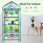 4 Tier Mini Greenhouse for Outdoor Indoor, Double-Layer Roof, Heavy Duty Small Greenhouses with PE Cover, Portable Green Houses for Outside Winter Plant Protection, 64'' H x 27'' L x 20'' W