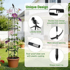 2 Pack Trellis for Climbing Planting Outdoor, 6ft Plant Trellis-Rustproof Metal Pipe with Heavy Duty Plastic Coated, Potted Plant Support for Clematis Vine Jasmine Support