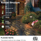 hykolity Low-Voltage Outdoor Integrated LED Landscape Lighting, 3W 185LM 12V-24V Oil-Rubbed Bronze Pathway Light for Yard Lawn, Die-Cast Aluminum Construction, 4-Pack, ETL Listed