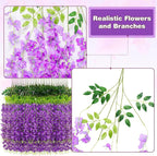Artificial Wisteria Vines 75 Pack, Purple Silk Hanging Flowers