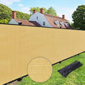 UPGRADE Privacy Fence Screen 4'x19' Sand Outdoor 90% Visibility Blockage 170 GSM Mesh Shade Cover Panels for Backyard,Balcony,Home Decoration with Zip Ties,Customized Avaliable