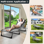 MOPHOTO Folding Chaise Lounge Chair 5-Position, Folding Cot, Heavy Duty Patio - Image 7