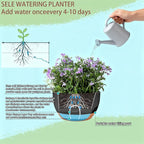 Set of 2-8 Inch Self Watering Hanging Planters for Indoor Outdoor，Hanging Plant Pots with Drainage & Removable Tray, Hanging Pots Holder for Ivy, Pothos, Ferns, Balcony & Patio, Black Brown
