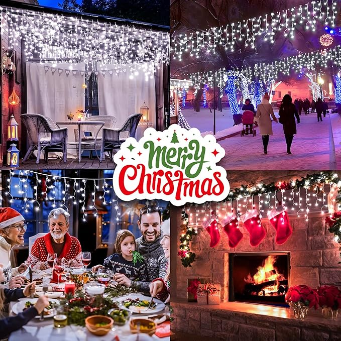 String Lights 400 LED, 33 ft Cool White with 8 Lighting Modes
