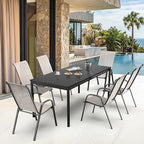 VINGLI Patio Chairs Set of 2 – Stackable Outdoor Dining Chairs with Comfortable Sling High Back Chairs and Armrests for Lawn, Poolside, Courtyard, Balcony, Garden, Yellow