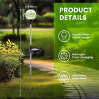 GIGALUMI Solar Garden Lights 6 Pack, Outdoor Solar Lights for Yard Decorative, Christmas Lights Outdoor Decorations Waterproof, Multi-Colored Changing Garden Globes Cracked Glass Ball with LED Lights