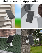 5W Solar Panel Charger Compatible with Arlo Essential 2K Outdoor Camera(2nd Gen)/Essential Outdoor XL(2nd Gen)/Essential Spotlight, IP65 Waterproof 10ft USB-C & Micro USB Cable & Wall Mount, 4 Pack