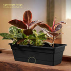 Bloem Dura Cotta 18" Black Resin Rectangle Window Box Planter with Saucer Tray for Indoor and Outdoor Gardening