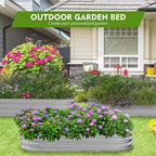 GADI Metal Raised Garden Bed 2Sets Galvanized Planter Box for Vegetables, Flowers, Herbs, and Succulents