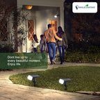 DINGLILIGHTING Solar Lights Outdoor Waterproof: IP65 Led Spot Light Decorations for Garden - 3 Lighting Modes Solar Powered for Yard - Halloween Christmas Lights Landscape Pathway Patios 4PC White