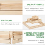 Yaheetech 3 Tier Wooden Raised Garden Bed 44.5'' L×44.5″ W×20.5″ H, Horticulture Open-Bottom Planter Raised Garden Bed for Flowers/Herbs/Vegetables Planter Flower Box
