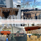 Planter Box Bracket, Adjustable Hang Window Box Holder with Butterfly, Hanging Flower Pot Stand Brackets for Outdoor Patio Garden Fence Pergola Balcony Supporting Heavy Planters-4Pack