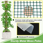 24" Metal Moss Pole, D Shape Sphagnum Moss Pole, Moss Poles for Climbing Plants, Monstera, Indoor Climbing Plants (2Pcs 24")
