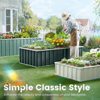 KING BIRD 101" x 36" x 24" Galvanized Raised Garden Bed 2 Installation Methods for DIY Outdoor Heightened Steel Metal Planter Kit Box for Deep-Rooted Vegetables, Flowers, Large Raised Bed Kit(Green)