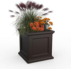 Mayne Fairfield 24-Inch Self Watering Square Planter Box, Weather-Resistant and Durable, Ideal for Indoor and Outdoor Use, Perfect for Patio, Porch, or Entryway