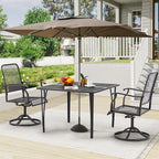 AECOJOY 39.4" Outdoor Patio Dining Table for 4, Square Metal Patio Table with 1.6" Umbrella Hole, All-Weather Resistant Outdoor Furniture Tables for Patio, Backyard, Garden, Poolside (Dark Grey)