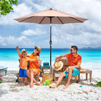 Backyard Expressions 9 ft. Patio Umbrella, Market Table Umbrella w/Tilt and Crank, 8 Ribs