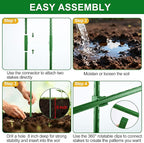 WAENLIR 16 Inch 24 Pack Extendable Garden Stakes Kit, DIY 4ft 5ft 6ft 7ft 8ft Plant Support Stakes with Connectors and Clips, Plastic Coated Metal Sticks for Tomato Indoor Outdoor