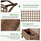 Yaheetech 72" H Horticulture Garden Planter with Trellis for Vine Climbing Plants, Raised Box Outdoor w/Drainage Holes Raised Garden Bed Planter Box for Flowers, Dark Brown