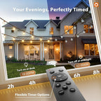 addlon 100FT Outdoor String Lights G40 with Remote, 54 LED Shatterproof Bulbs, Dimmable Patio Globe Lights Waterproof, Hanging Outside Lighting for Backyard, Garden, Deck, Balcony, Porch, Café, Decor