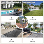 Outdoor Rocking Chair 3 Pieces High-Backed Rocking Chair Patio Rocking Chairs Outdoor Table and Chairs Anti-Slip Cushions Dark Grey
