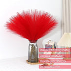 Artificial Pampas Grass Stems, Red, Pack of 30, 21.7 Inch Silk