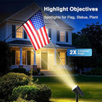 Solar Lights Outdoor Waterproof IP65, Super Bright LED with Lens, 3000K 2 Lighting Modes, Solar Powered Yard Garden Solar Spot Lights for Outside Landscape Auto On/Off -8 Pack